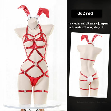 Dresses Sexey SM Three-point Bunny Girl Uniform Temptation Xxx Cosplay Night Watch Song Leather Sexy Lingerie Erotic Costume 18