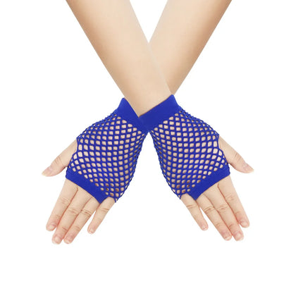 New Fishnet Gloves Red Black Girl Sheer Mesh Mittens Gloves Adult Woman Disguise Rock Fancy Night Club Party Sexy Fashion Gloves