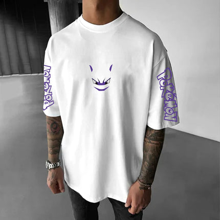 Pokémon Japanese Anime Peripheral Umbreon Short Sleeve T-Shirt Pokémon Summer Men's Fashion Breathable Sports Top