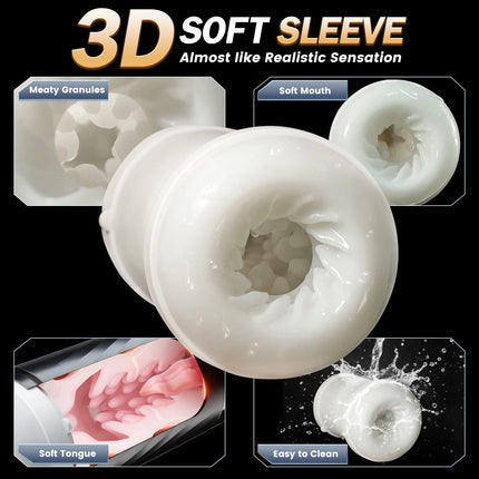 Black Mamba: A male self-stimulation device with 7 levels of extension, 5 levels of suction, 10 levels of vibration, and heat fu
