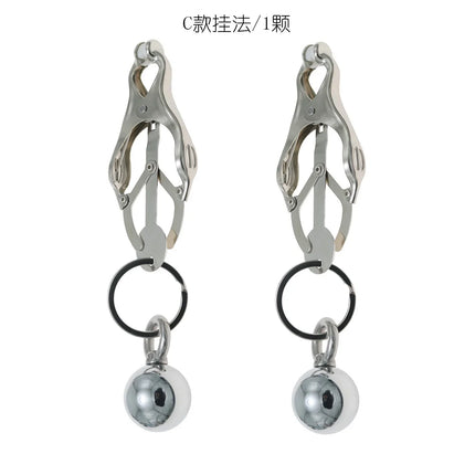 Heavy Nipple Clamp Clips Weight Couple Stimulator Metal Nipple Clips with Ball Weight Breast Bondage Restraint Sex Toys Woman18+