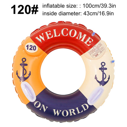 Large Inflatable Swim Ring for Adults Pool Float Tube with Handles Summer Beach Swimming Circle Water Toy 3 Colors