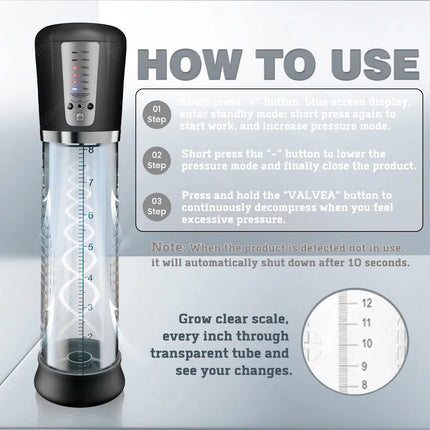 Electric Penis Enlarge Vacuum Pump With 4 Suction Intensities Penis Enlargement Extend Pump Air Pressure Device Sex Toys For Men