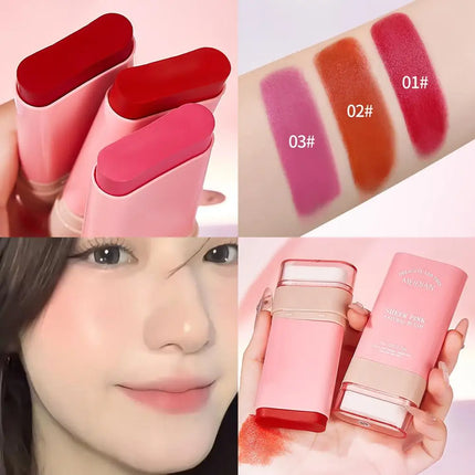 MEIDIAN Matte Blush Cream 20g Nude Three-color Waterproof Smudge-proof Lightweight Breathable Multi-purpose Cushion Blush Stick