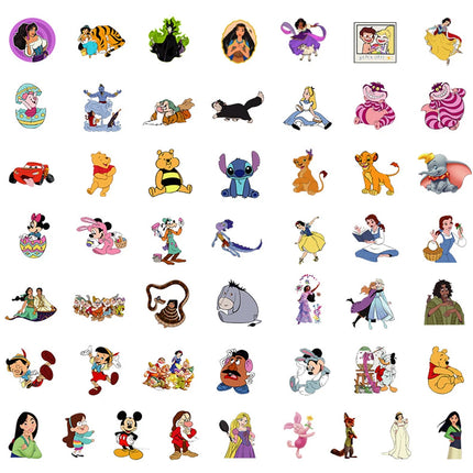 10/30/50/100/200pcs Disney Cute Mix Cartoon Micky Princess Stickers Laptop Skateboard Phone Car Graffiti Sticker Decal Kid Toy