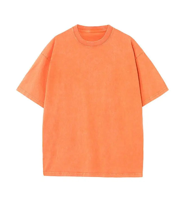Summer Cotton Washed T-shirt for Women Men Loose O-Neck Oversized Tee Korean Y2k Female Clothes Casual Vintage Short Sleeve Tops