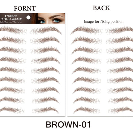 6D Eyebrows Sticker Water Transfer Hair-like Eye Brow Tattoo Stickers Long Lasting False Eyebrow Enhancers Eye Brow Cosmetics