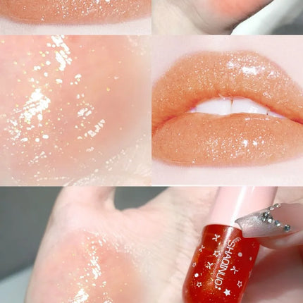 Shimmery Glitter Moisturizing Lip Gloss Set 6 Colors Highly Pigmented Fine Shine Long Wear Cute Lipgloss Set