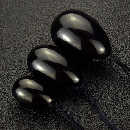 Natural Jade Massage Crystal Stone Black Obsidian Yoni  for Kegel Exercise Vaginal Muscle Massage Ben Wa Balls Massage Ball