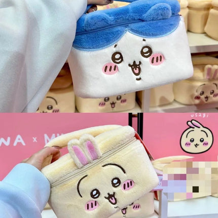 Kawaii Chiikawa Cosmetic Bag Large Capacity Multi-Pocket Design Plush Travel Toiletries Organizer Skin Care Storage Girl Gift