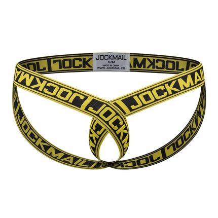 Jockmail Men Ring Underwea Homosexual Ropa Interior Sex Para Bragas Hombre New Hollow Ring T-Back Button Adjustable Jockstrap