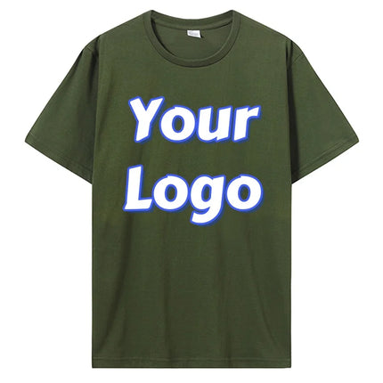 Customized Print T Shirt Men Women Custom Cotton Tops Tees DIY Your Like Photo Or Logo Cotton T-shirt Personalized Men Clothing