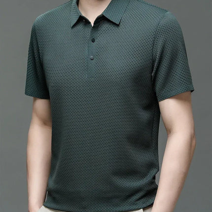 Brand Clothes Summer New Men's Short Sleeve T-shirt Ice Silk Cool and Breathable POLO Shirt Business Casual Sweat-absorbing Top