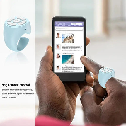 Wireless Finger Scroller with Ring Design, Fingertip Remote Control for Mobile Phones, Photo Clicker Function, Solves One-Handed