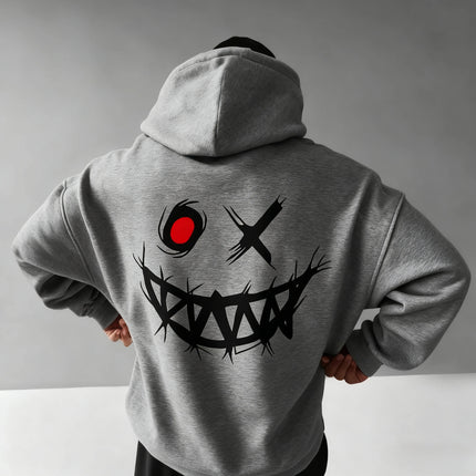 2026 Spring Men's Casual Hooded Sweatshirt with Loose Print Long Sleeve Men's Pullover Sport Shirt Extra Large Men's Shirt