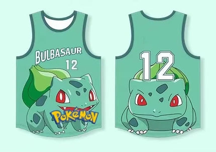 Pokemon Snorlax 12 Basketball Jersey - Sleeveless Tank Top, Anime Streetwear for Men Women Kids, Breathable Summer Sports Vest