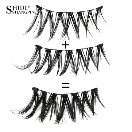 3D Fluffy Mink Magnetic Lashes Kit - 1 Pair Winged Anime Natural False Eyelash Extension No Glue Needed Magnet Band Makeup Tool