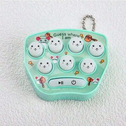 Whac-A-Mole Mini Handheld Game Console Cartoon Electronic Glowing Finger Training Stress Relief Toy Mini Keychain Mini Car Penda