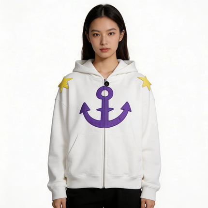 Jojo Bizarre Adventure Zip Up Hoodies Oversized Mens Womens Star Design Zip Hoodie Harajuku Y2k Hip Hop Couple Street Sweatshirt