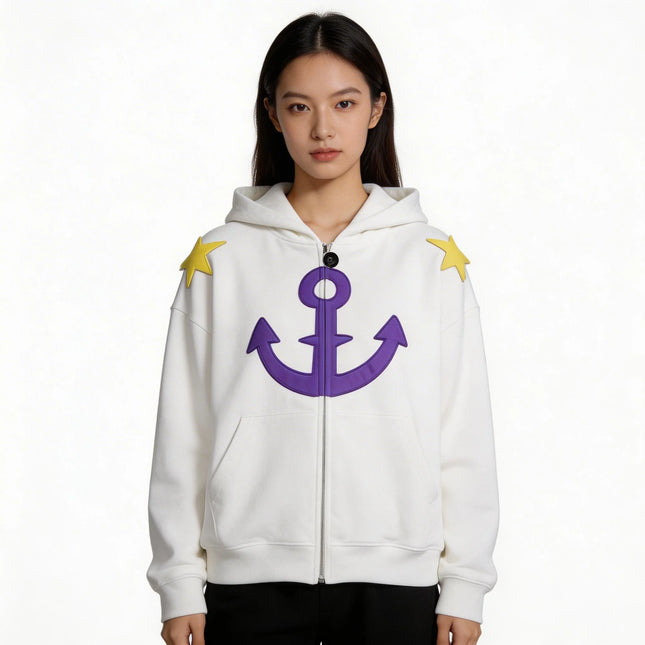 Jojo Bizarre Adventure Zip Up Hoodies Oversized Mens Womens Star Design Zip Hoodie Harajuku Y2k Hip Hop Couple Street Sweatshirt