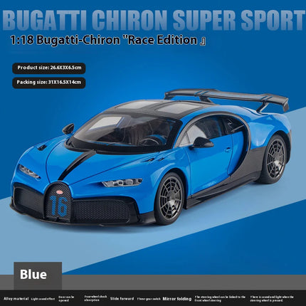 1:18 Scale Bugatti Chiron Alloy Car Model with Lights & Sounds - Ideal Gift for Car Lovers & Kids - Authentic Replica