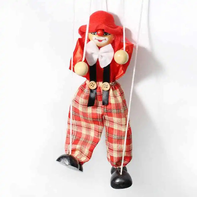 Wooden Marionette Puppets Pull String Puppet Clown Doll Birthday Christmas Gifts Theater Puppetry Party Favors For Kids Adults