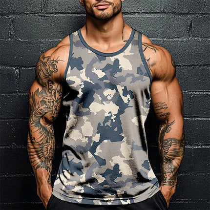 Summer Daily Exercise Men's Tank Top Camouflage Outdoor Sports Running Fitness Men's Sleeveless Tshirt Street Men's Tank Top 6xl