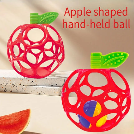 Baby Bell Ringing Toy - Apple-Shaped Handheld Sensory Ball with Bells & Tactile Holes,  Developmental Puzzle Toy for Motor Skill