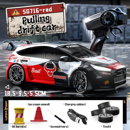 1：24 4WD 50KM/H RC Car Stunt Drifting Racing Remote Control Car Brushless Speed Champion with LED Lights Toys Gift Suitable Boys
