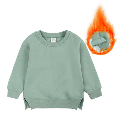 2026 Custom 1-7T Kids Sweatshirt Warm Thicken Fleece Pullovers Clothes Korean Baby Boys Girls Comfortable Hoodies Tops Clothing
