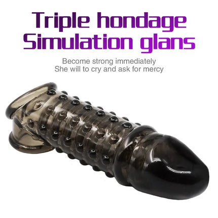 Penis Extender Cock Rings Delay Ejaculation Penis Stimulate Clitoral G-spot Dick Sleeve Silicone Enlargement Sex Toys For Men