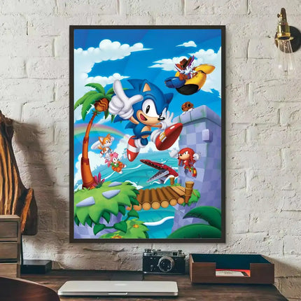 MINISO Sonic Wall Poster Removable Sticker | MINISO Sonic Poster Wall Sticker