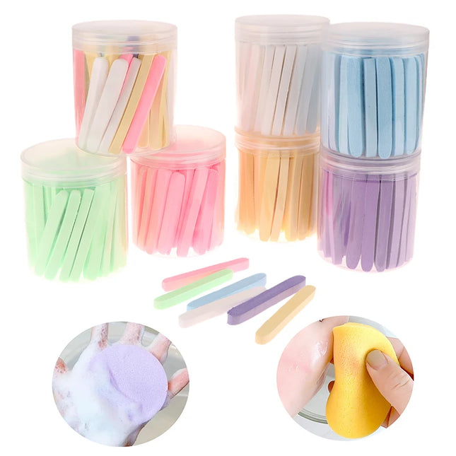 50pcs Compressed Face Wash Sponge Clean Face Disposable Powder Puff Face Cleansing Cotton Pad Cleansing Beauty Strip