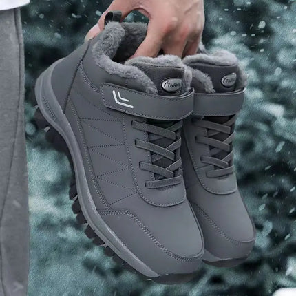 Men's Winter Thick Bottom Snow Boots Warm Fleece Lined Casual Sports Shoes Outdoor Anti-slip Cotton Shoes round Toe Flat Heel