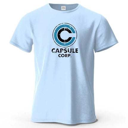 S-4XL Capsule Corp 100% Cotton Funny Printing Japan Anime Men T Shirt Tee Summer Streetwear Tops Fashion Brand Tshirt Clothing