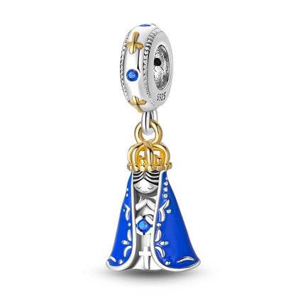 925 Sterling Silver Virgin Goddess Blessing Dangle Prayer Angel Pendant Charms Fit Original Necklace Bracelet DIY For Women Gift