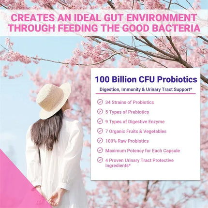 Raw Probiotics for Women - For Gut Health, Bloating Relief, Probiotics Nourish Digestion, Digestive Health