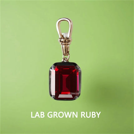 LETMEXC Moissanite Lab Grown Emerald Sapphire Ruby Gemstone Custom Pendant 10K Rose Gold Black Edge Classic Fashion Pendant