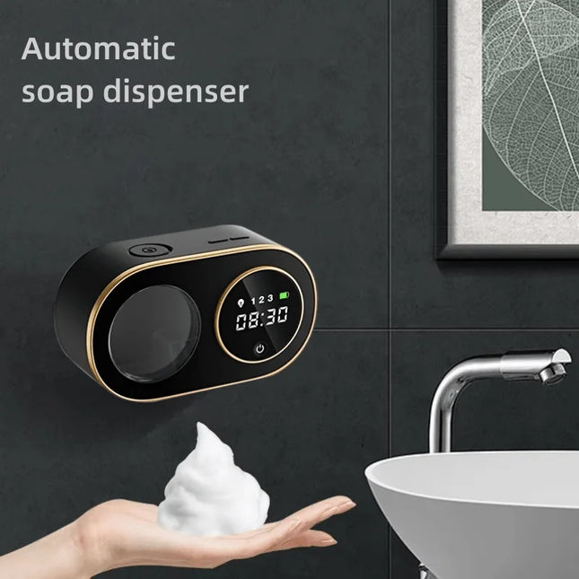Distributeur de savon mural automatique Mousse 3000mAh USB Rechargeable Nettoyant pour les mains à induction électrique