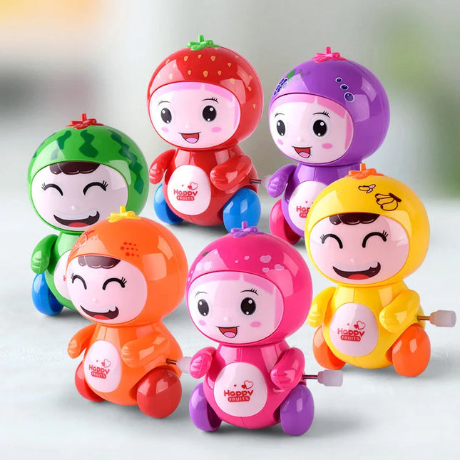New Clockwork Toy Cartoon Winding Creative Cute Fruit Doll Cart Small Animal Gift