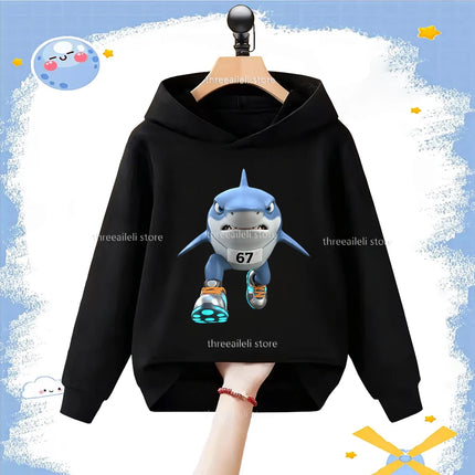 Autumn 67 Italian Brainrot Six Seven Digit Print Kid Fleece Sweatshirt Children's Hoodies Boys Girls Casual Fashion Sport Hooded