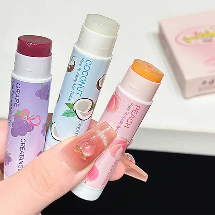 1/3Pc Fruit Lip Balm Moisturizing Clear Lip-Primer Mask Cute Jelly Tinted Lip Stick Lighten Lines Plump Lip Care Makeup