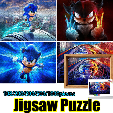 Sonic the Hedgehog Jigsaw Puzzle 108/200/300/500/1000 Pieces Wooden  Puzzle High Quality Birthday gift