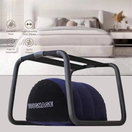 Adjustable Removable Bounce Weightless Stool Bedroom Chair With Inflatable Pillow Folding Metal Frame Furniture Portable Travel