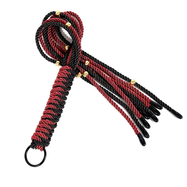 Braided Multicolor Flogger Impact Play Sex Toys with Durable Silk Rope Tassel Whip for Couple BDSM Intimate Use Erotic Product