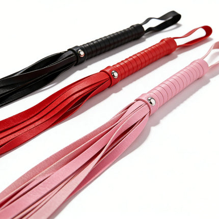 Pink 50cm long tails whips Delicate Leather Paddle spank For Couples Sex Toys Adult Games Spanking slave For Couples