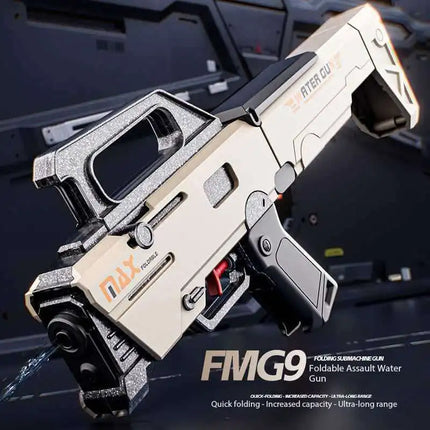 New FMG9 Folding Submachine Water Gun Summer Prank Toy Mini Tactical Water Sprayer Pool Beach Water Fight Shooting Toys