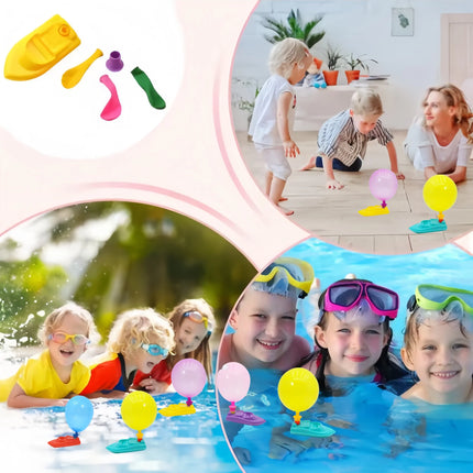 3PCS Colorful Balloon Powered Boat Boat Race Toy Funny Balloon Boat Outdoor Pool Party Beach Toys Gifts Pinata Filler Goodie Bag