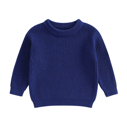 Autumn Winter Newborn Baby Girl Boy Knitted Long Sleeve Sweater Solid Loose Pullover Casual Tops Children Sweater Kids Clothes