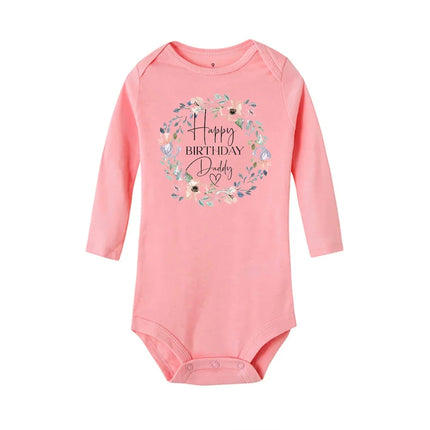 Baby Rompers Happy Birthday To The Dad Print Infant Bodysuit Boys Girls  Clothes Daddy Birthday Present Jumpsuit Toddler Outfits